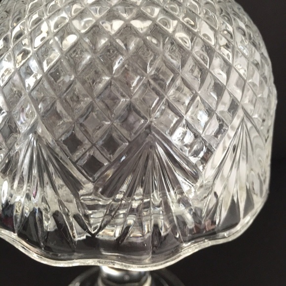Fairy Lamp Clear Glass Pineapple Diamond Point Vintage Footed 2-Piece 6.75" EUC - Picture 4 of 8